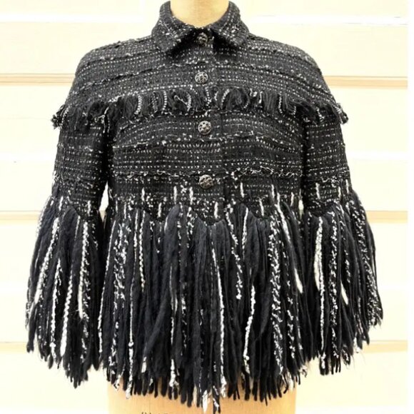 Chanel Jackets & Blazers - Chanel 2010 Arctic Ice fringe jacket, size 38